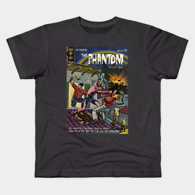 Gold Key The Phantom Comic Book Cover Kids T-Shirt by Creative Bedouin